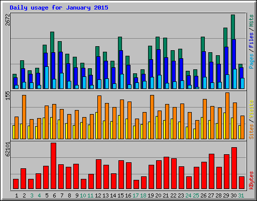 Daily usage for January 2015