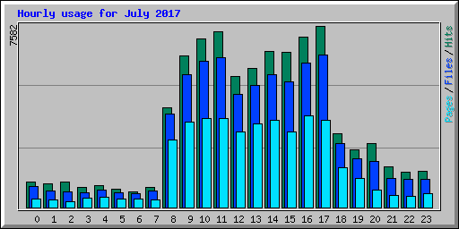 Hourly usage for July 2017