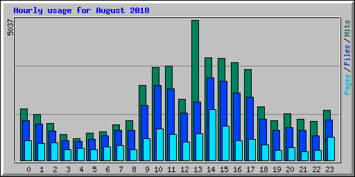 Hourly usage for August 2018