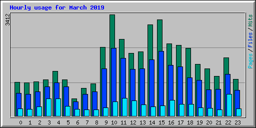 Hourly usage for March 2019