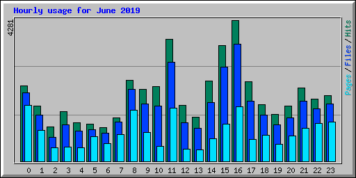 Hourly usage for June 2019